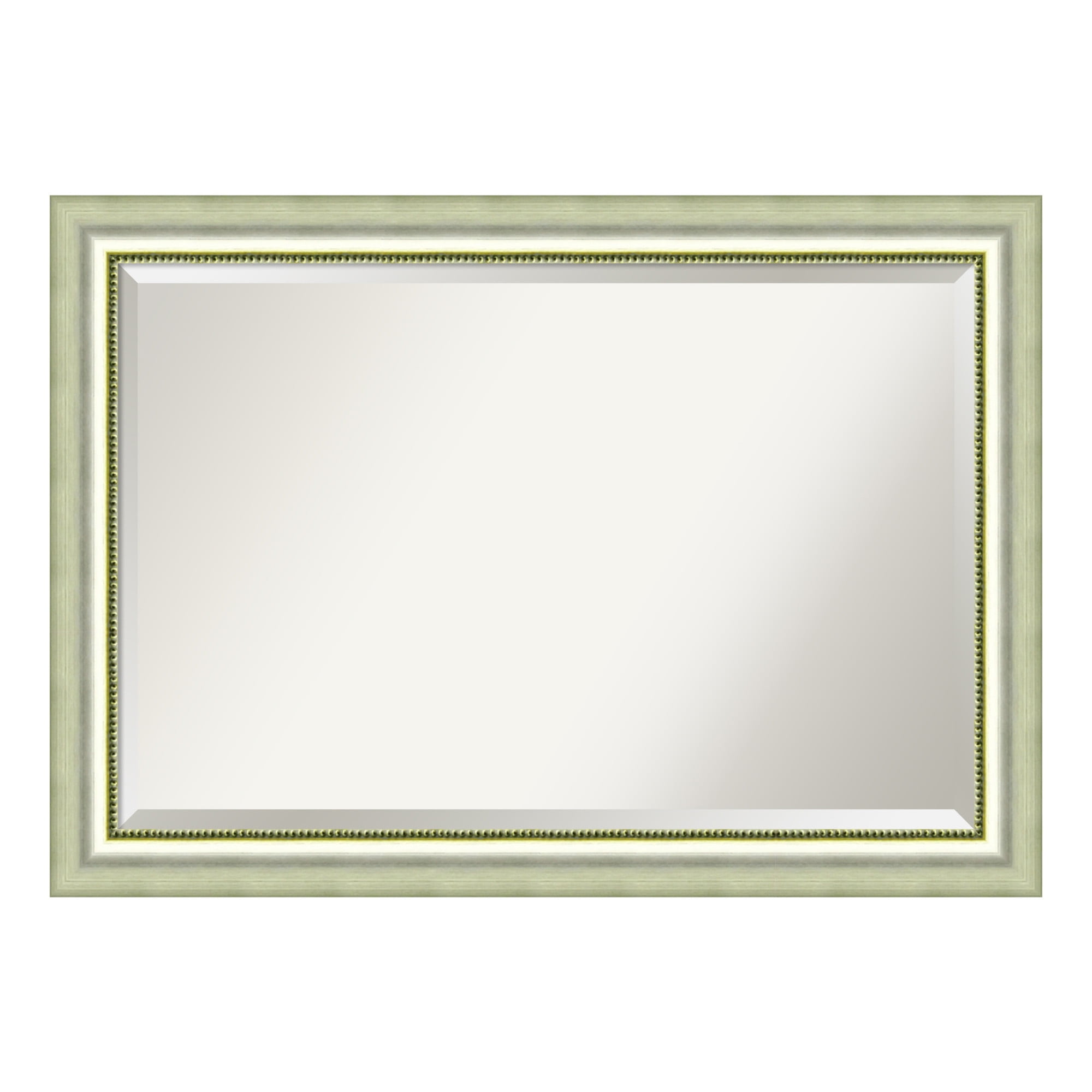 Vegas Burnished Silver Rectangular Wood Wall Mirror