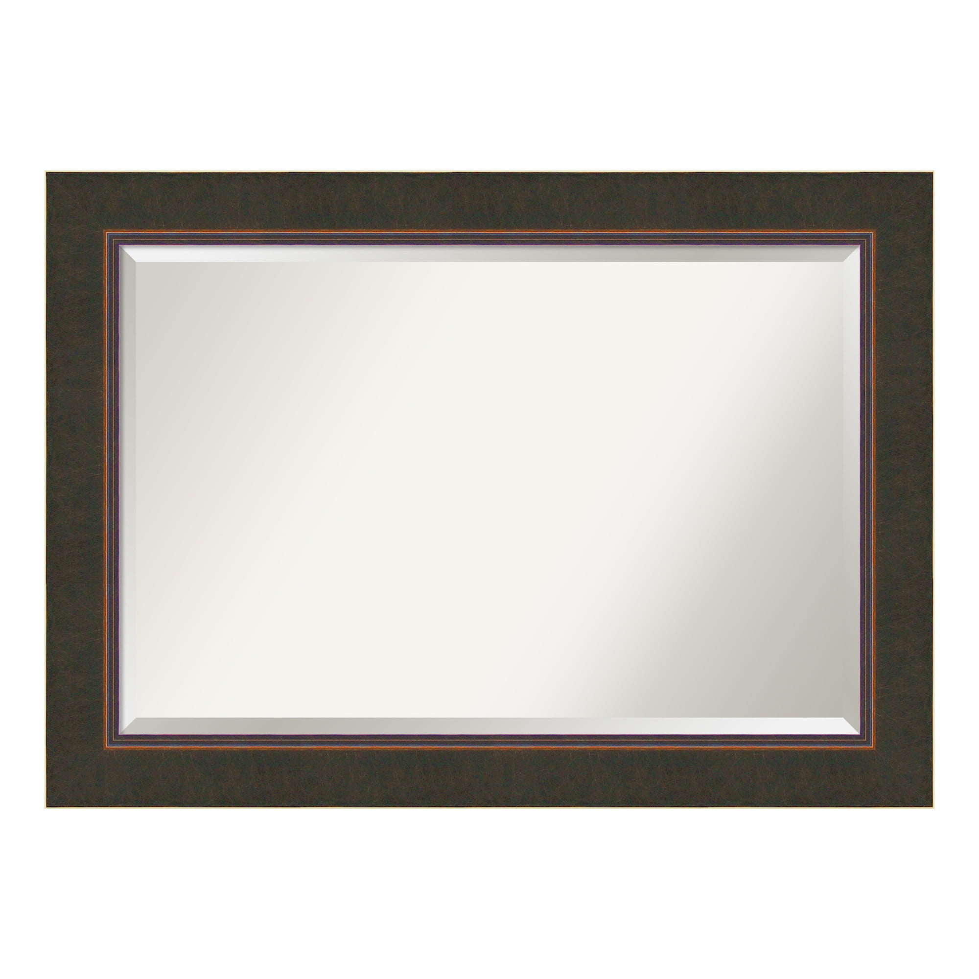 Milano Bronze Beveled Wood Bathroom Vanity Mirror