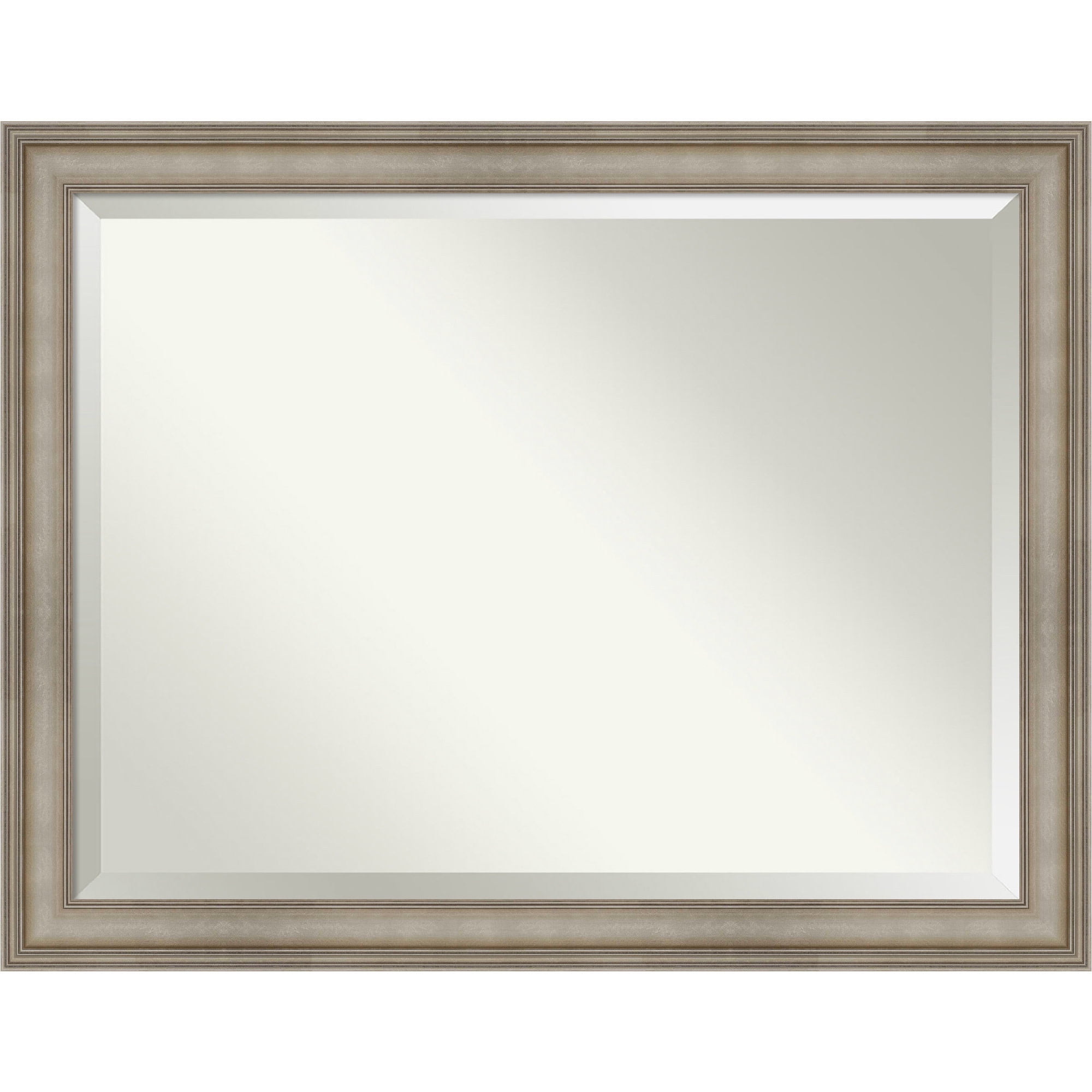 Mezzanine Silver and Bronze Wood Framed Bathroom Vanity Mirror