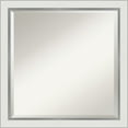 thumbnail image 1 of Eva White Silver Narrow Beveled Wood Bathroom Wall Mirror, 1 of 5