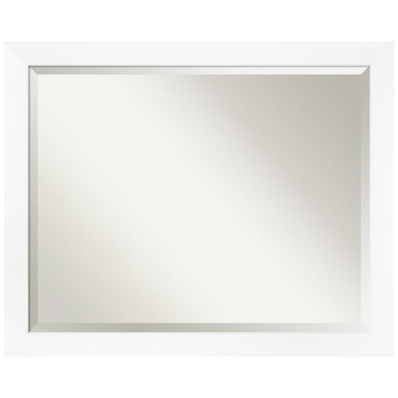 Cabinet White Narrow Beveled Wood Bathroom Wall Mirror