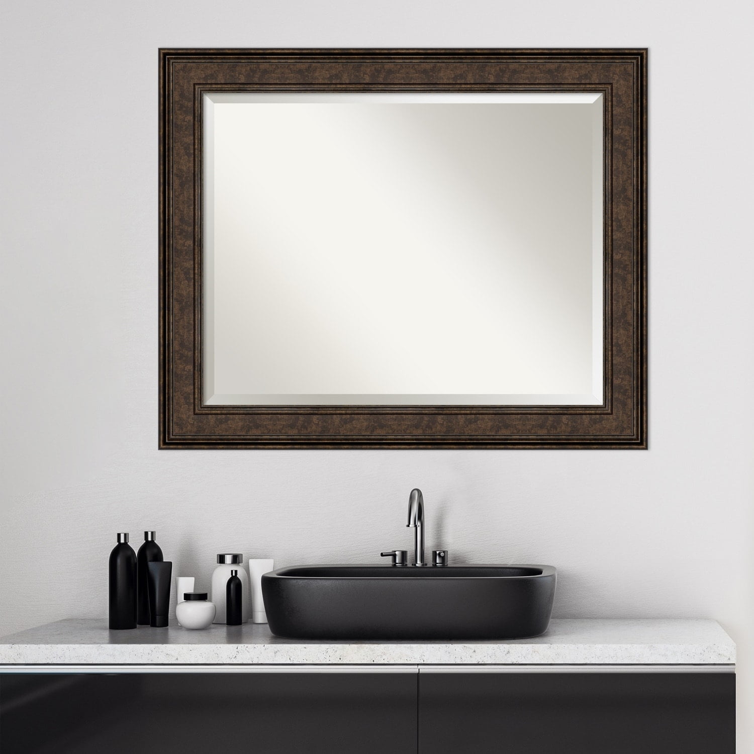 Ridge Bronze Elegance Rectangular Beveled Wall Mirror 33.5" x 27.5"