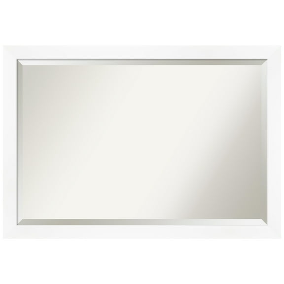 Cabinet White Narrow Beveled Wood Bathroom Wall Mirror