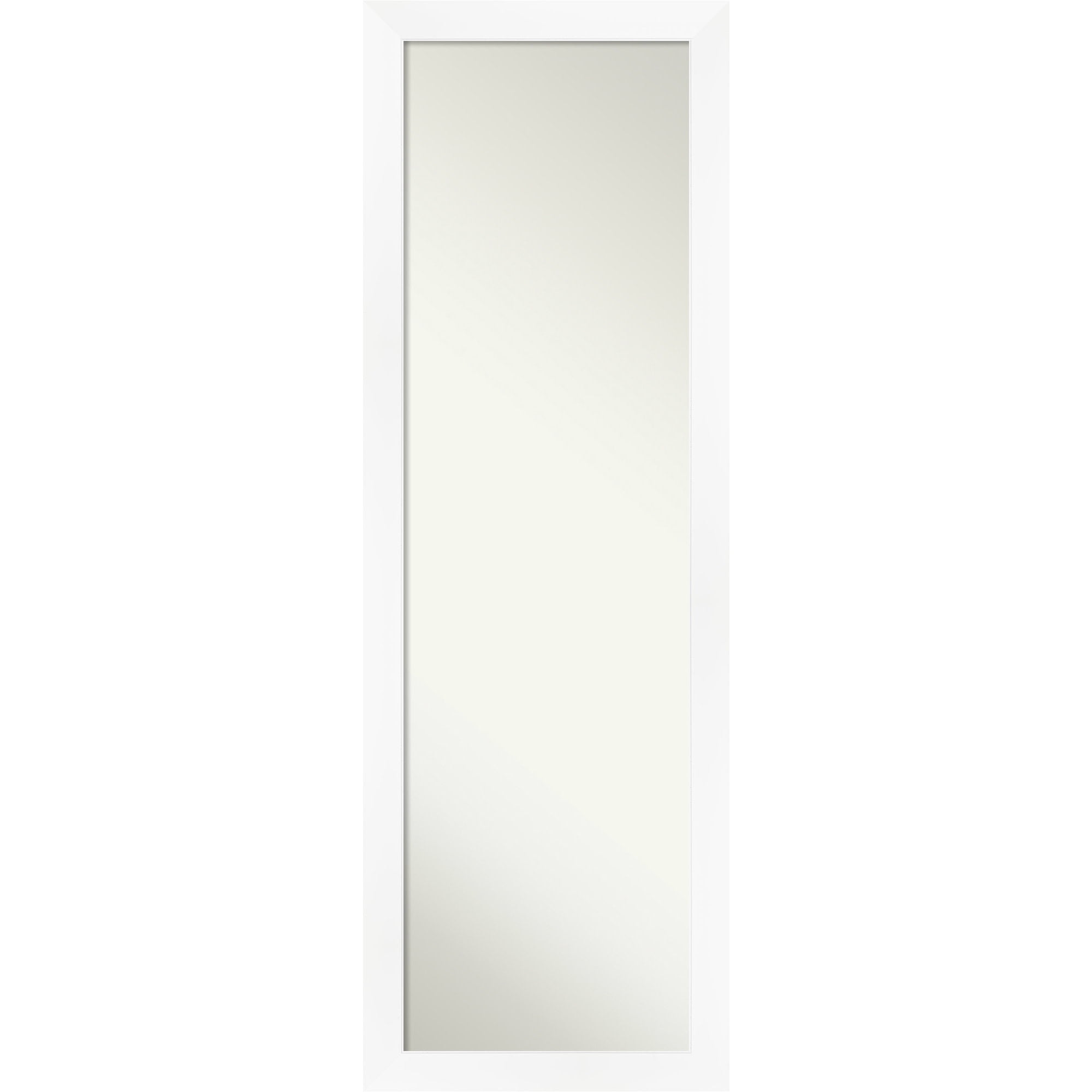 White Full-Length Non-Beveled Door Mirror with Matte Frame