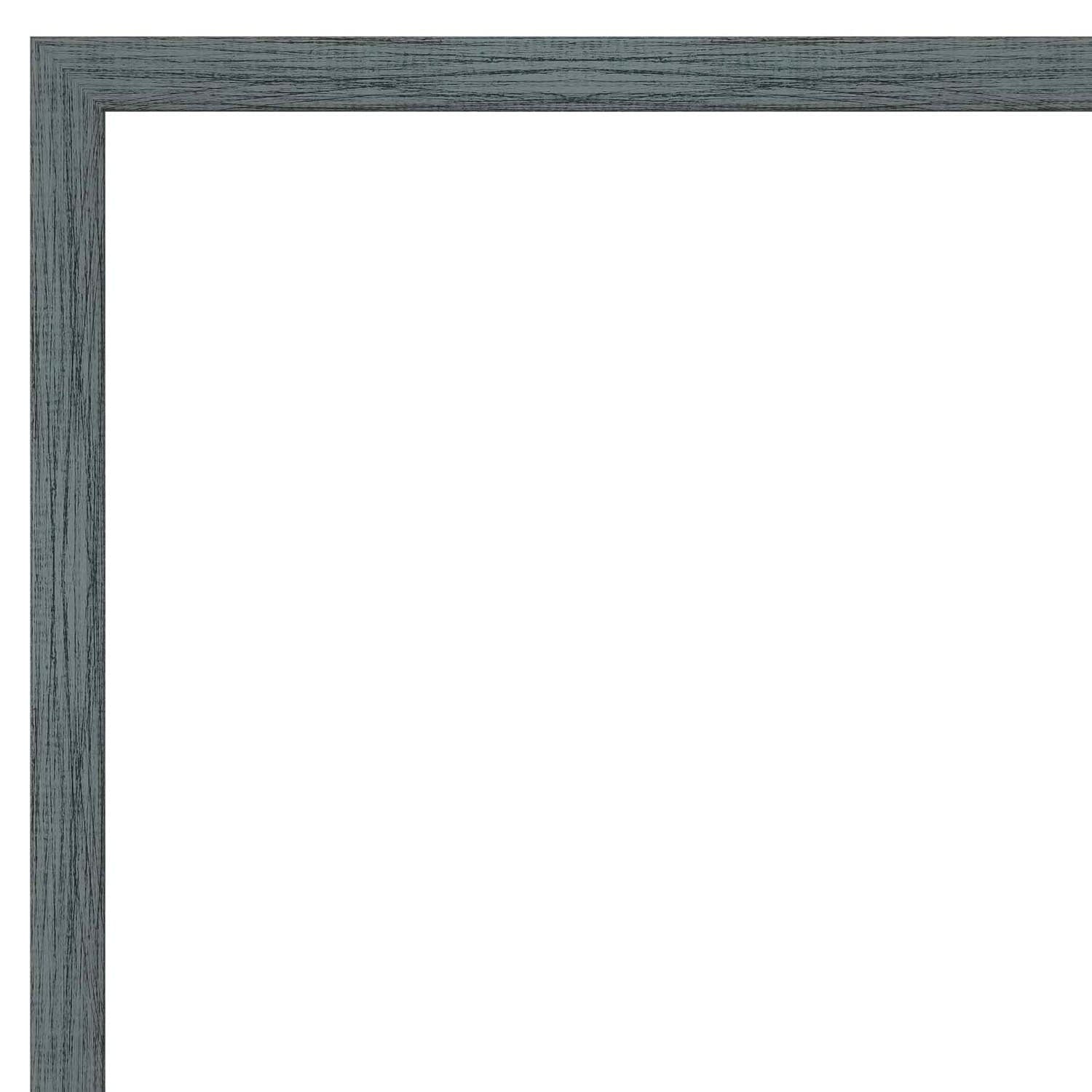 Blue-Gray Distressed Wood Framed Rectangular Beveled Mirror