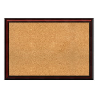 Amanti Art Furniture Espresso Narrow Framed Cork Bulletin Memo Board 32-Inch x 24-Inch, Brown