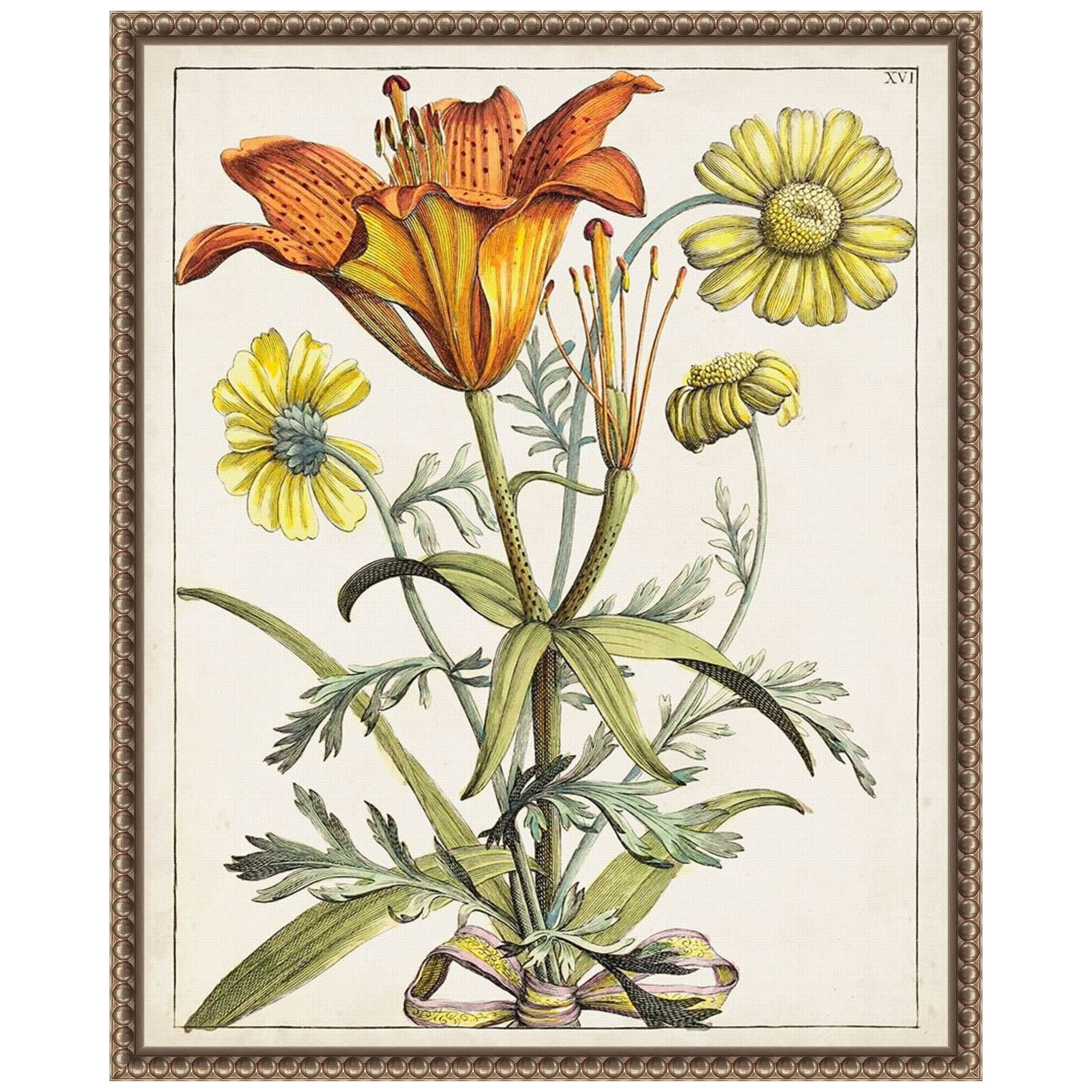 Dutch Florals V 16"x20" Bronze Framed Canvas Wall Art