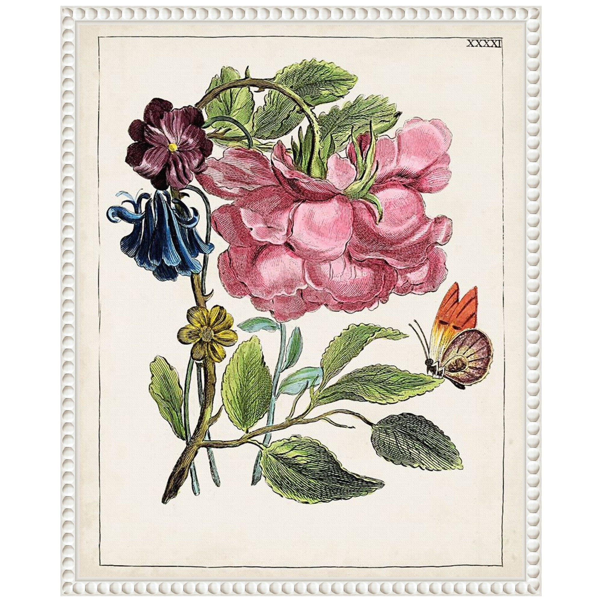 Dutch Florals XII White Framed Canvas Wall Art Print