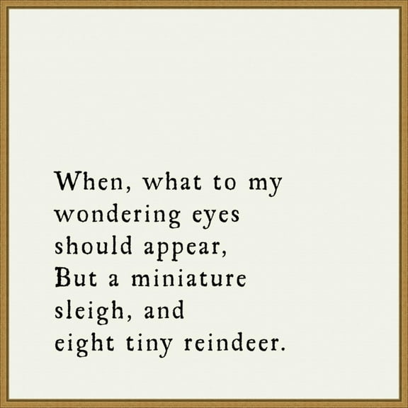 Amanti Art Eight Tiny Reindeer Framed Canvas Wall Art Print