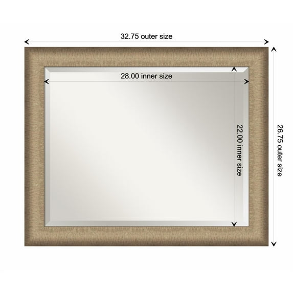 Amanti Art Elegant Brushed Bronze Framed Wall Mirror - 20.75 x 24.75 in