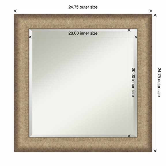 Amanti Art Elegant Brushed Bronze Framed Wall Mirror - 20.75 x 24.75 in