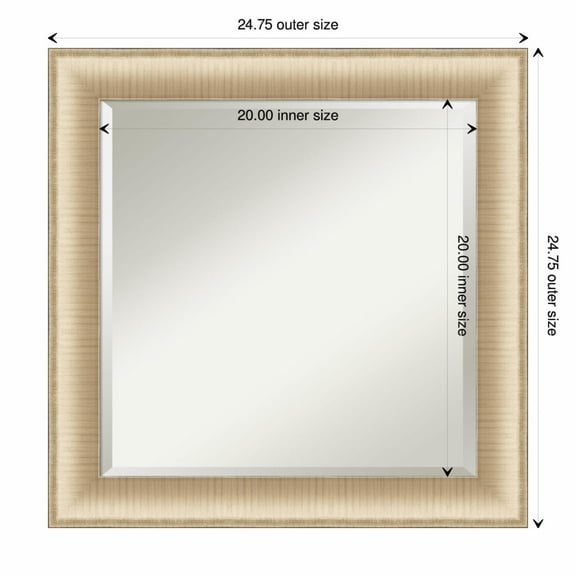 Amanti Art Elegant Brushed Honey Framed Wall Mirror - 20.75 x 24.75 in