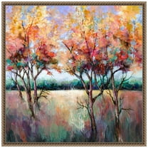 Amanti Art End of Summer Trees Framed Canvas Wall Art Print