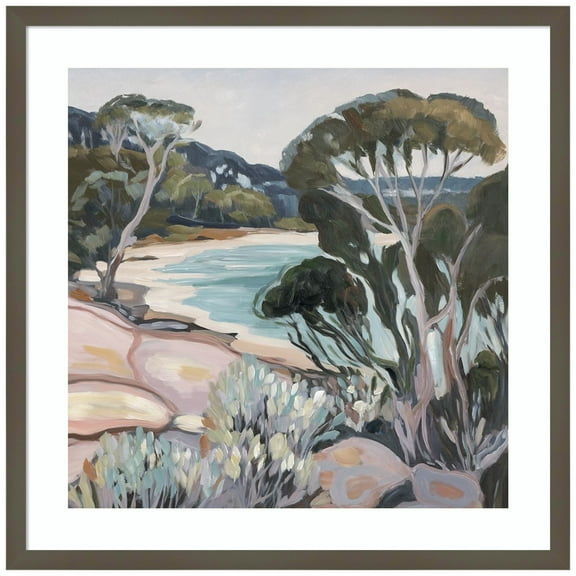 Amanti Art Eureka Beach Wood Framed Wall Art Print