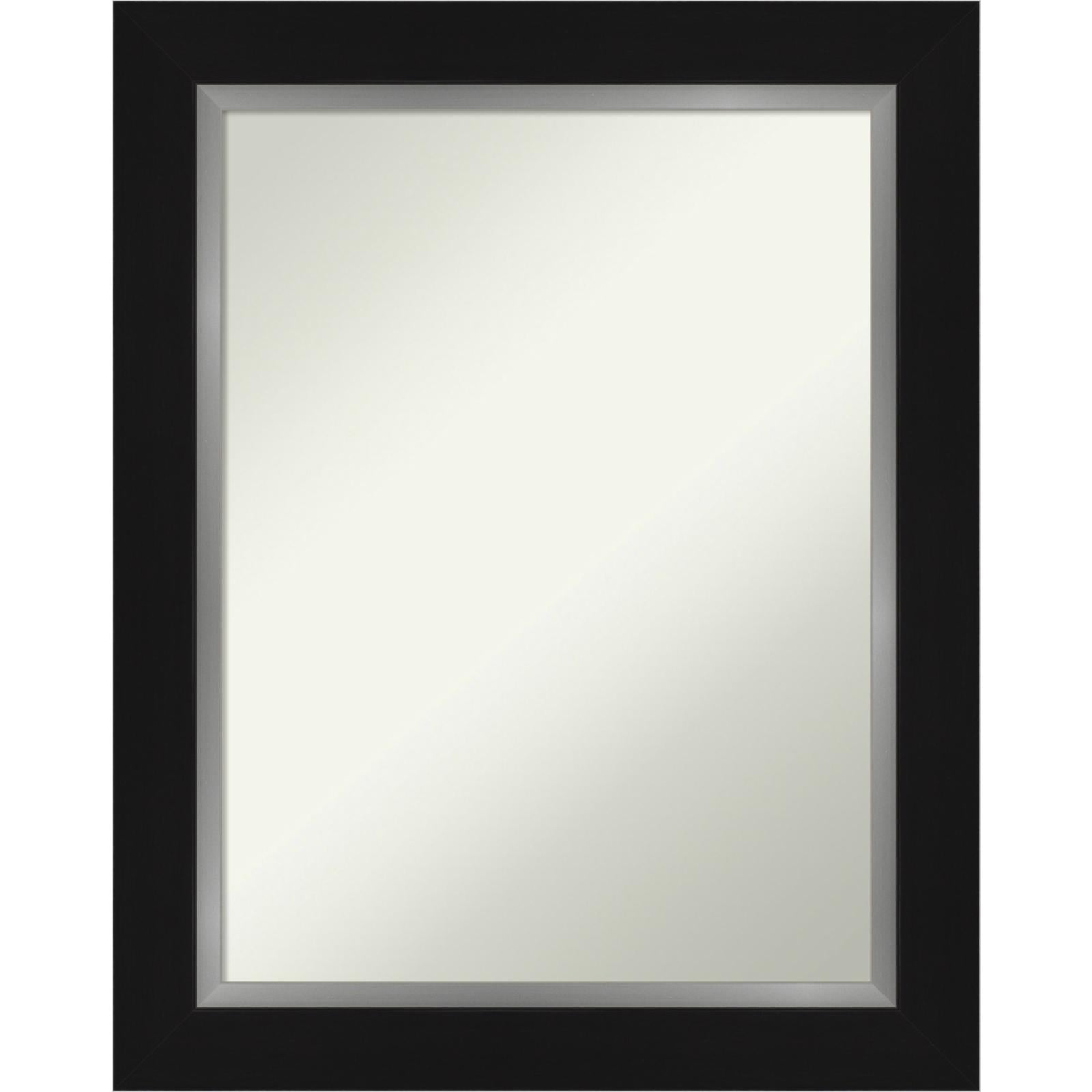Eva Black Silver Rectangular Bathroom Vanity Wall Mirror - 36" x 30.34"