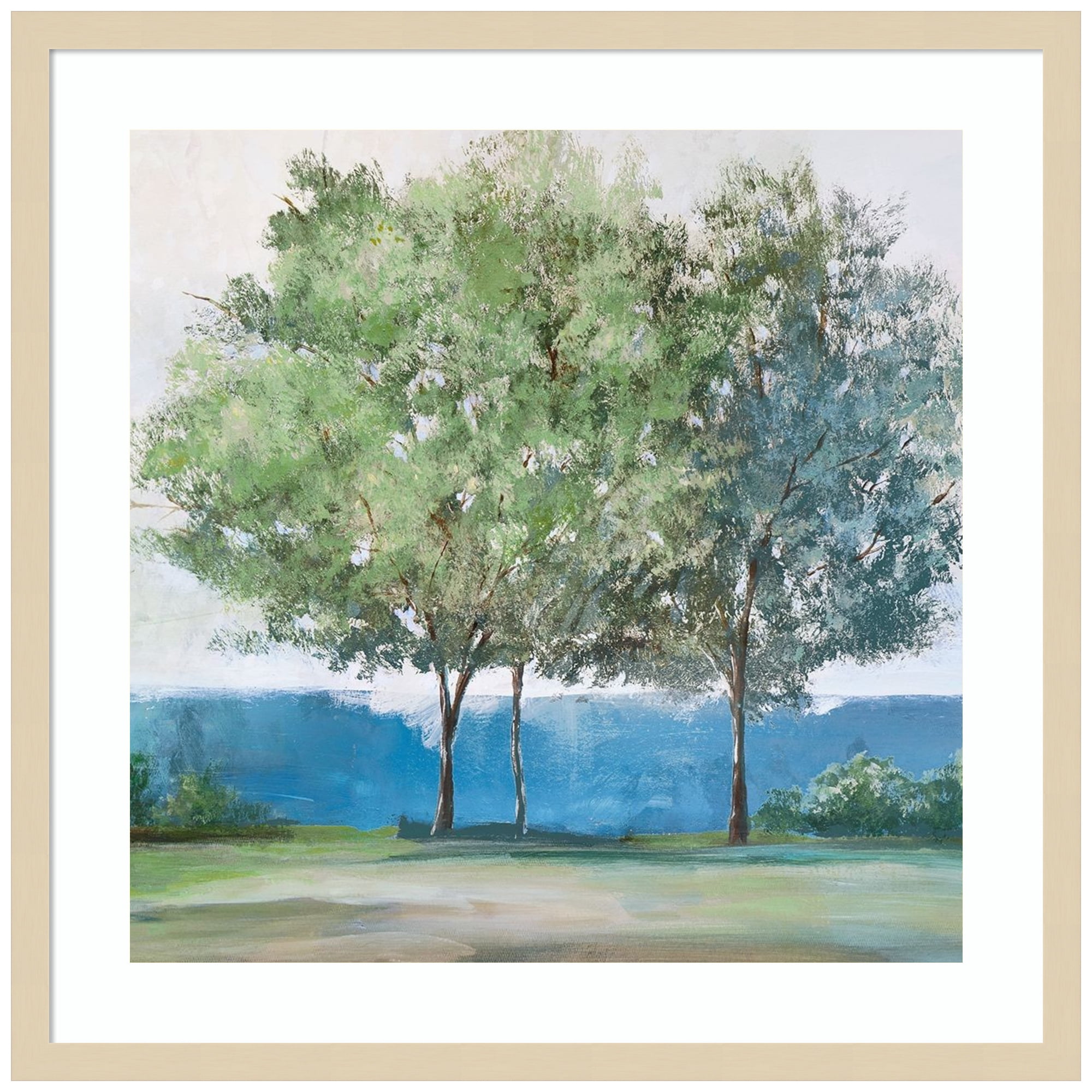 Fall Breeze Through 25"x25" Beige Wood Framed Wall Art Print