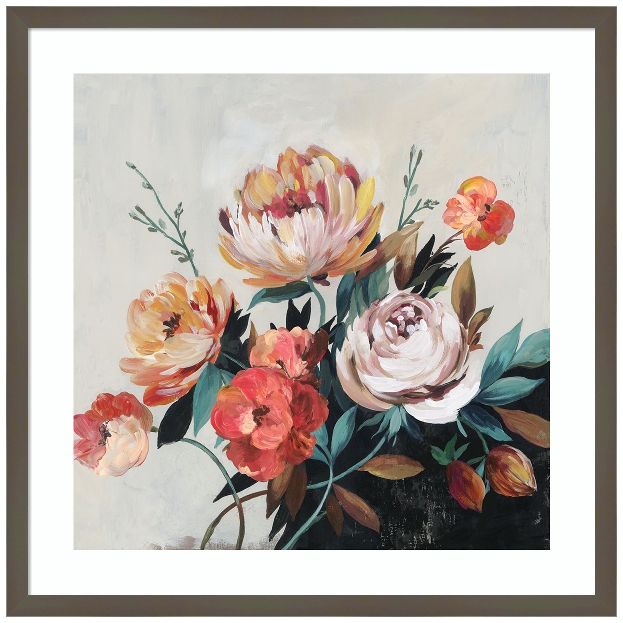 Amanti Art Fall Coloured Bouquet Wood Framed Wall Art Print - Walmart.com
