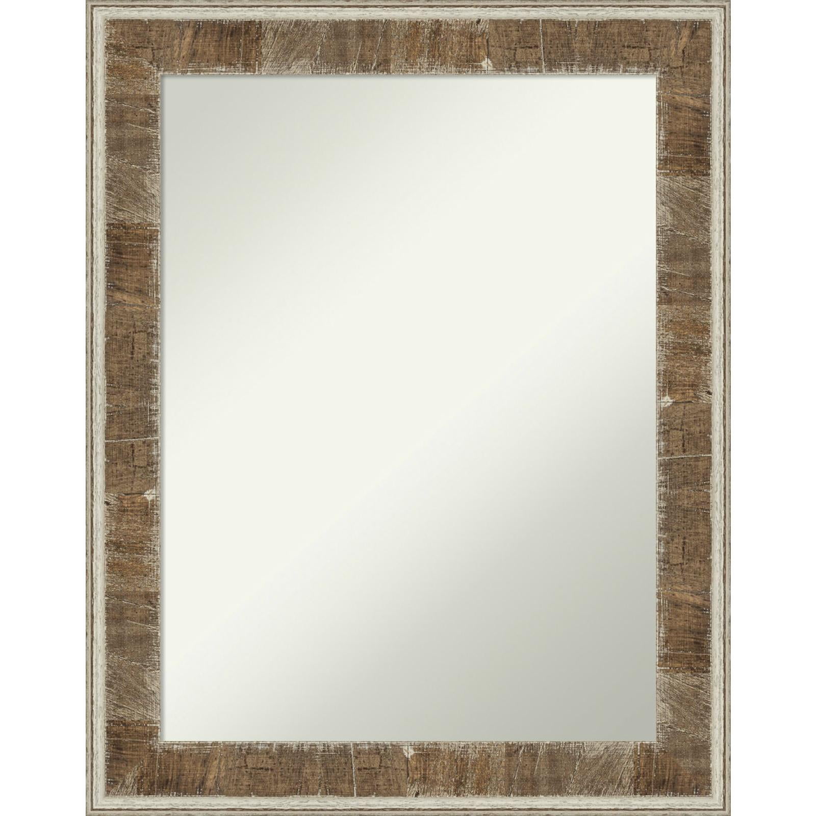 Rustic Farmhouse Brown Wood Bathroom Vanity Mirror