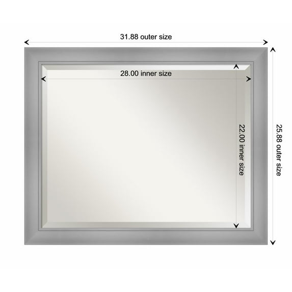 Amanti Art Flair Polished Nickel Framed Wall Mirror - 19.88 x 23.88 in