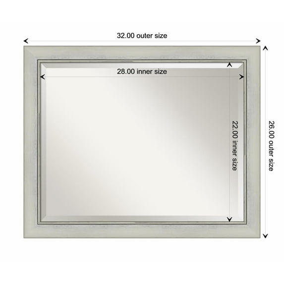 Amanti Art Flair Silver Patina Framed Wall Mirror - 20 x 24 in