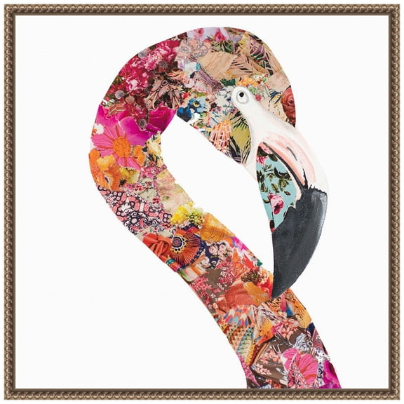 Amanti Art Flamingo Party I Framed Canvas Wall Art Print