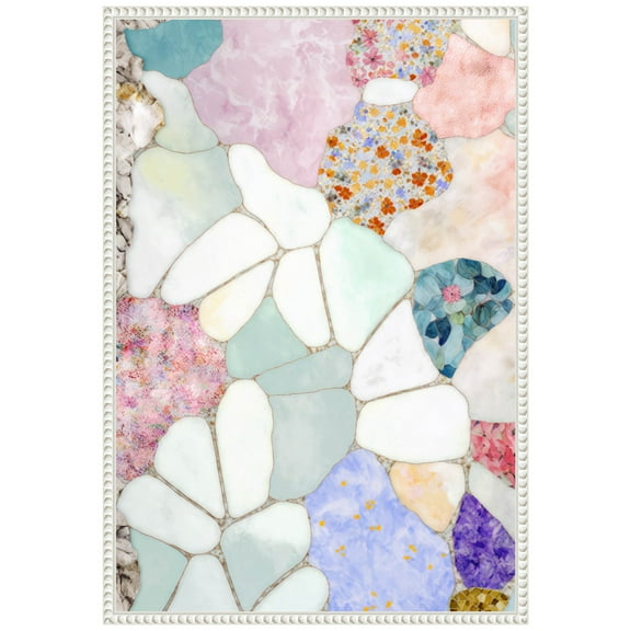 Amanti Art Floral Mosaic Framed Canvas Wall Art Print