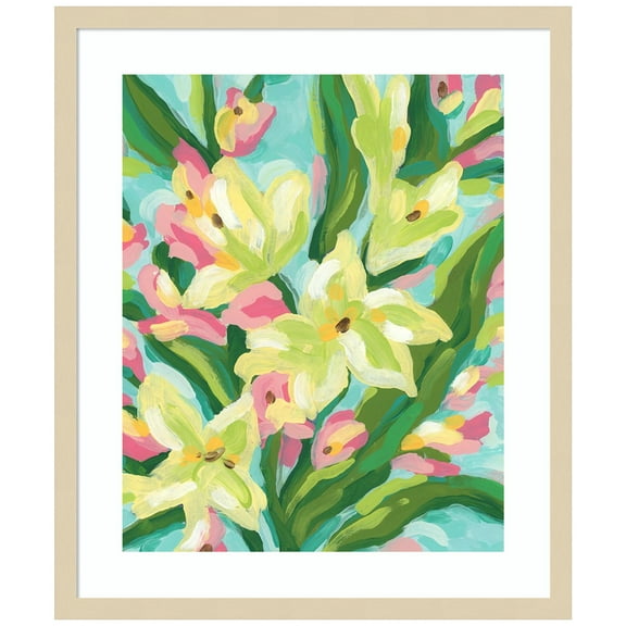 Amanti Art Floral Vibration II Wood Framed Wall Art Print