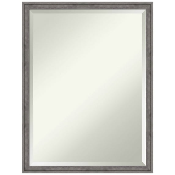 Amanti Art Florence Grey Beveled Bathroom Wall Mirror