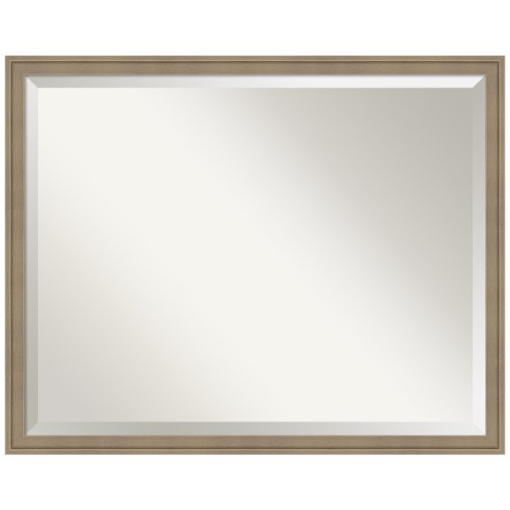 Amanti Art Florence Light Brown Beveled Wall Mirror 23.75 x 29.75 in.
