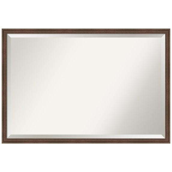 Amanti Art Florence Medium Brown Beveled Wall Mirror 25.75 x 37.75 in.