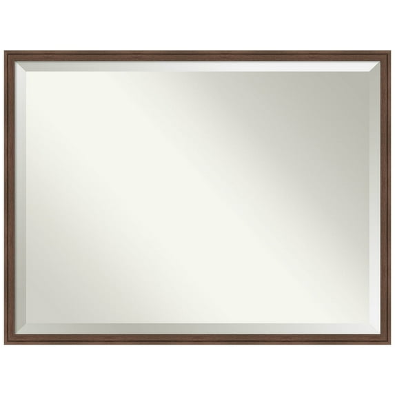 Amanti Art Florence Medium Brown Beveled Bathroom Wall Mirror