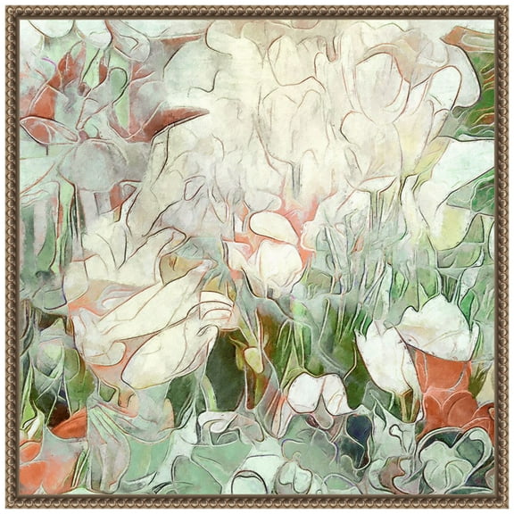 Amanti Art Flower Garden II Framed Canvas Wall Art Print