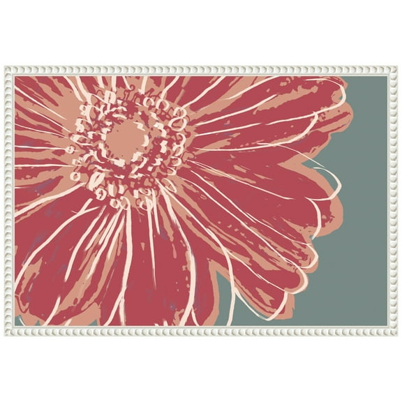 Amanti Art Flower Pop Sketch IV Red Framed Canvas Wall Art Print