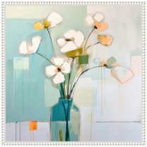 Amanti Art Flowers on the Window V Framed Canvas Wall Art Print