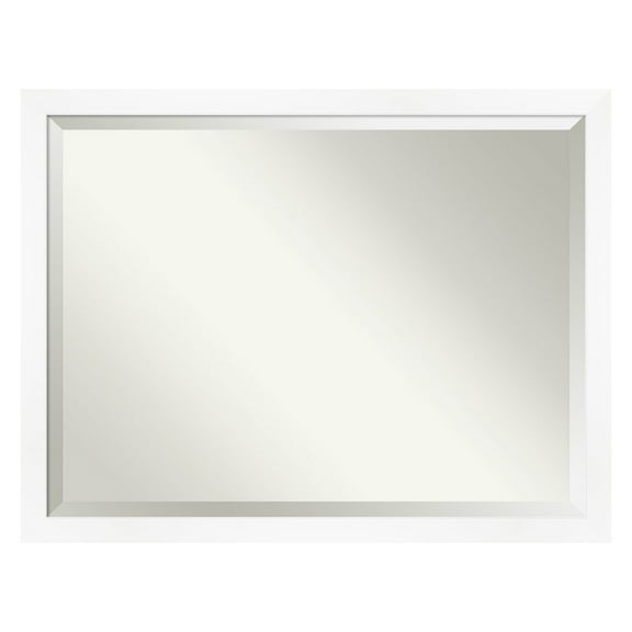 Cabinet White Narrow Beveled Wood Bathroom Wall Mirror