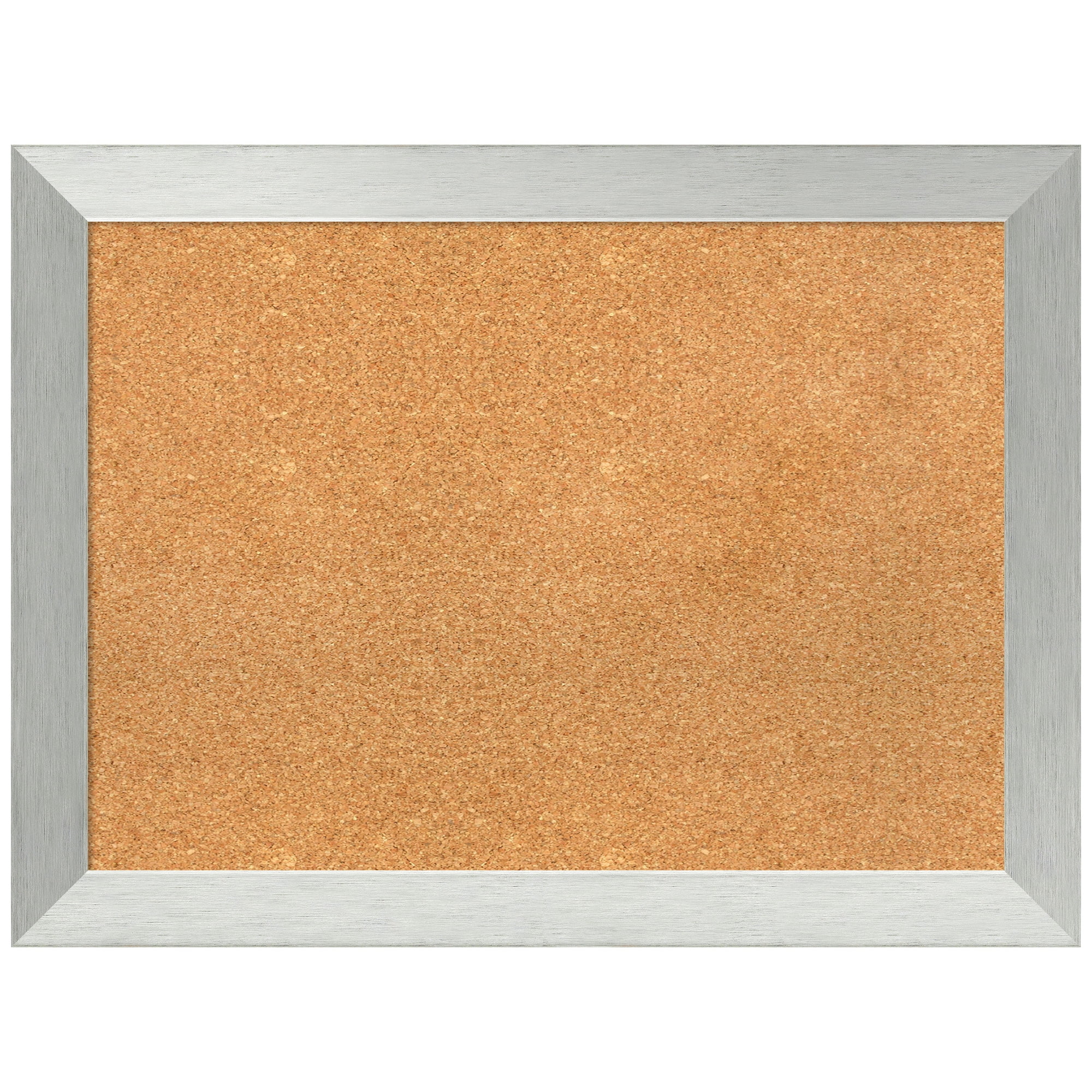 Brushed Silver Framed Cork Bulletin Board 24" x 32"