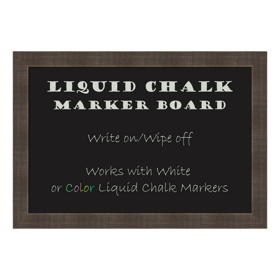 Amanti Art Framed Liquid Chalk Marker Board, Whiskey Brown Rustic Medium - 26 Inches X 18 Inches