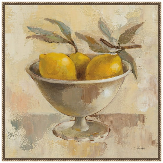Amanti Art Fruits in Old Bowl I Framed Canvas Wall Art Print