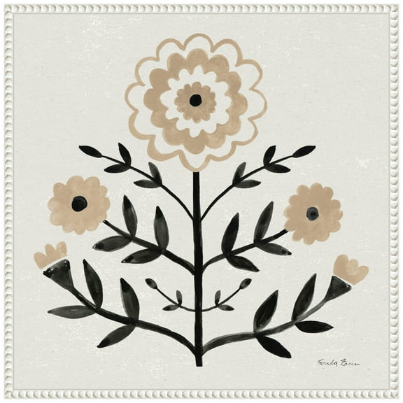 Amanti Art Garden Folk Flowers I Framed Canvas Wall Art Print