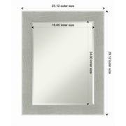 Amanti Art Glam Linen Grey Framed Wall Mirror - 21.12 x 25.12 in