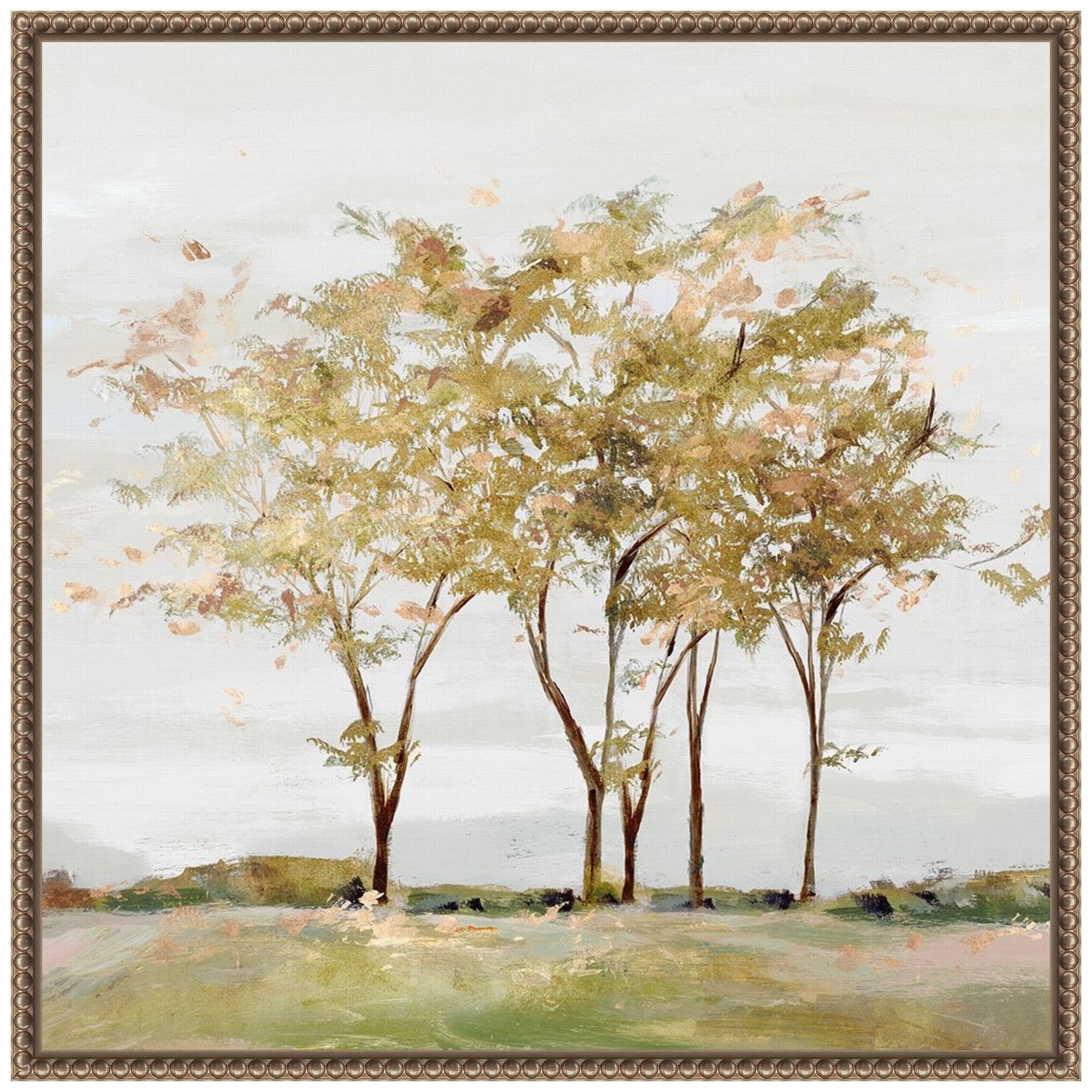 Golden Acre Wood Trees Framed Canvas Wall Art 22 x 22-in.
