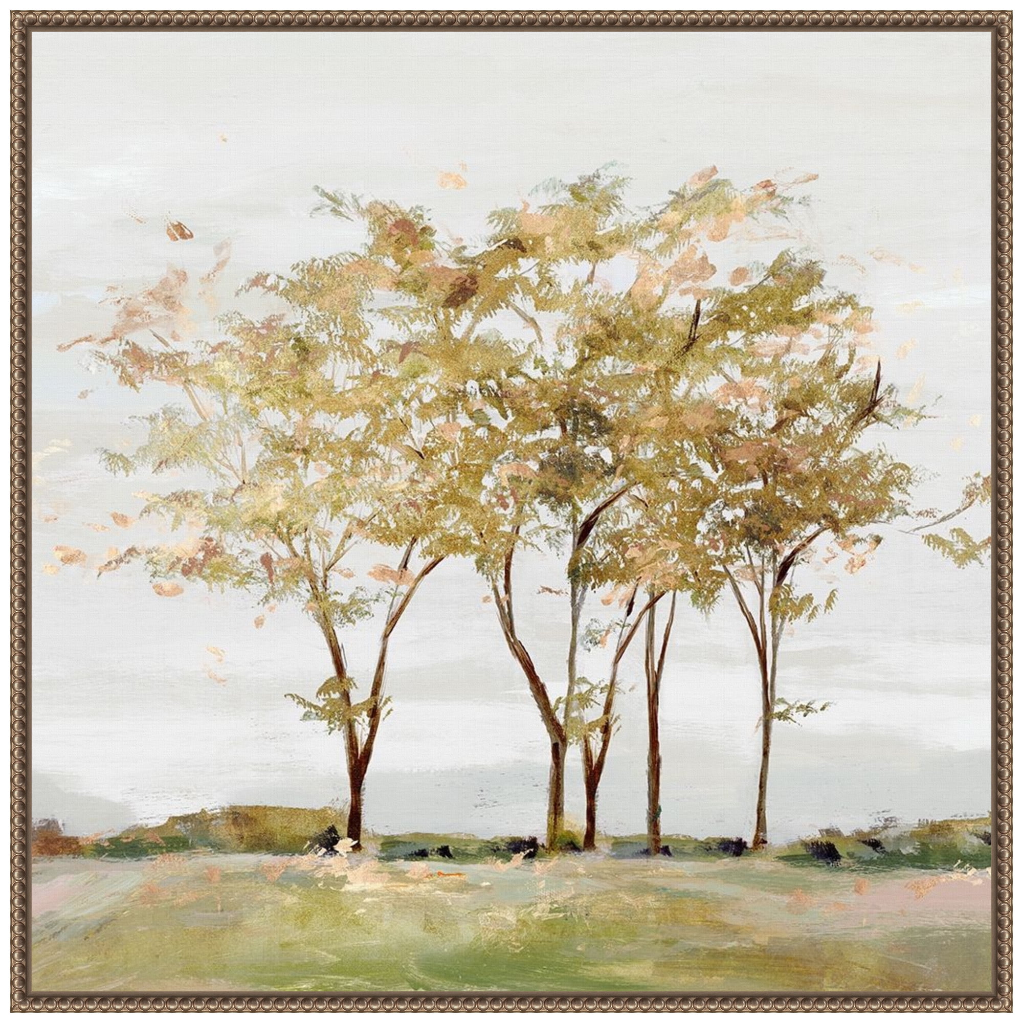 Golden Acre Wood Abstract Canvas Print with Bronze Floater Frame