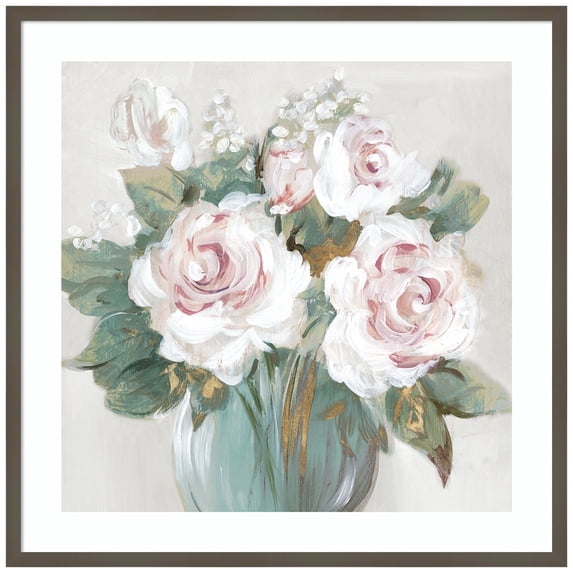 Amanti Art Golden Bouqet Wood Framed Wall Art Print