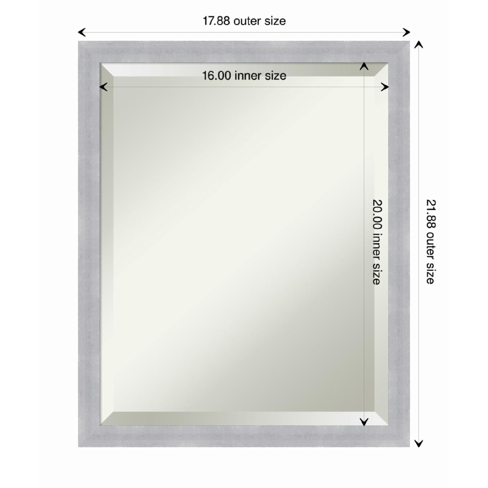 Grace Brushed Nickel Rectangular Wall Mirror with Silver Frame