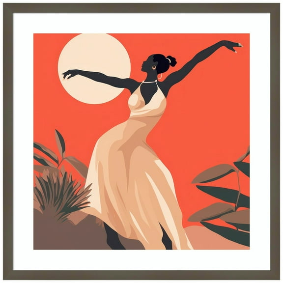 Amanti Art Graceful Woman I Wood Framed Wall Art Print