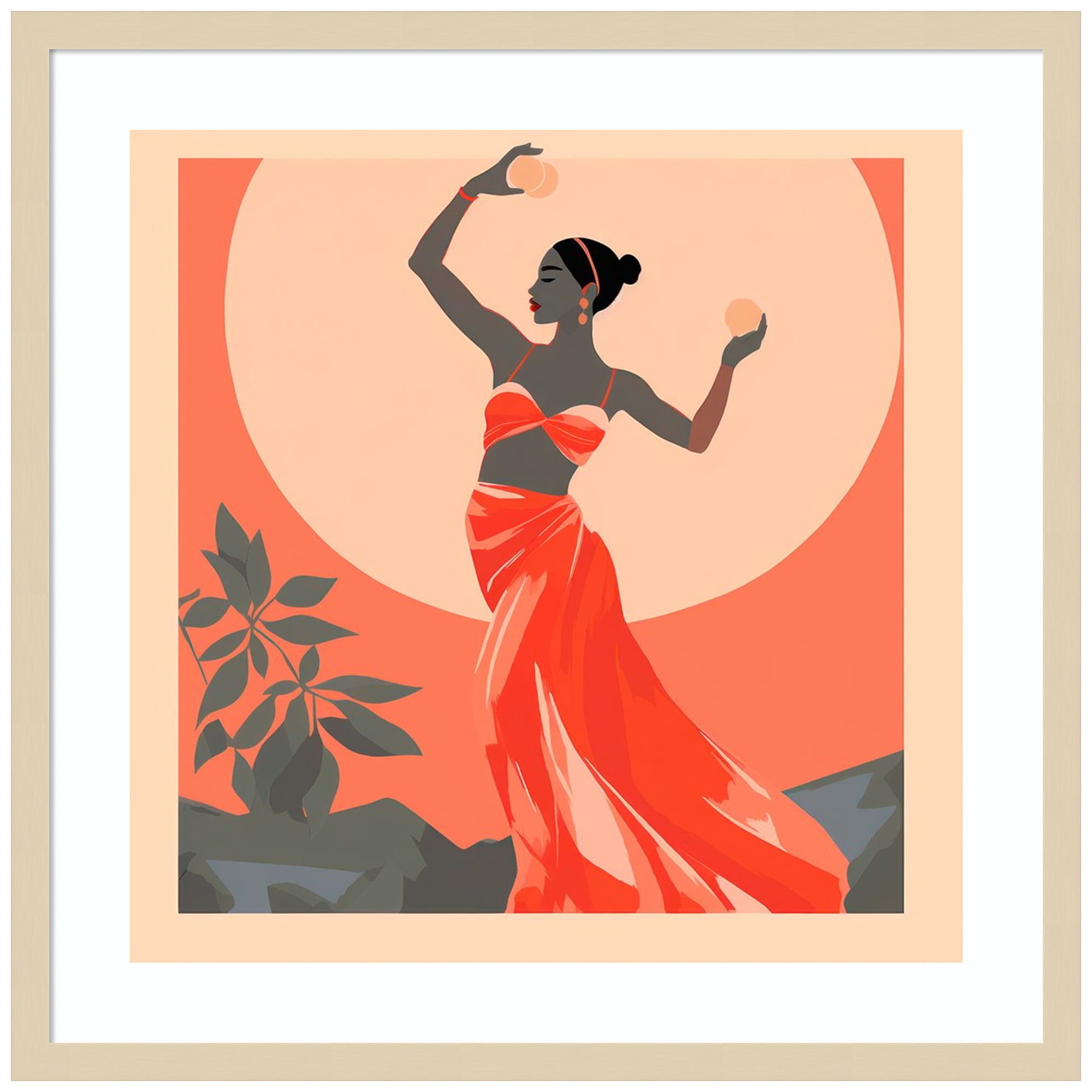 Amanti Art Graceful Woman II Wood Framed Wall Art Print - Walmart.com
