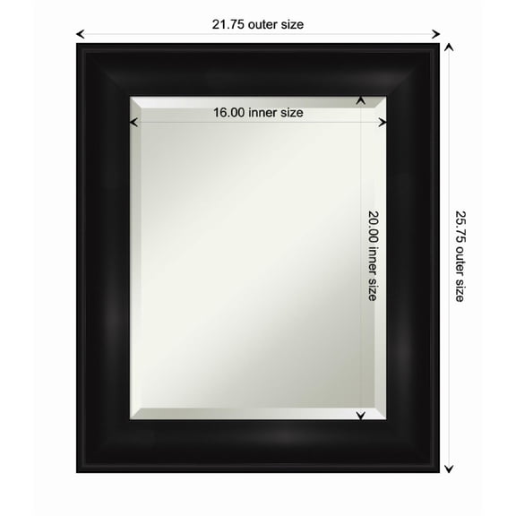 Amanti Art Grand Black Framed Wall Mirror - 21.75 x 25.75 in