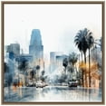 Amanti Art Graphic City III Miami Framed Canvas Wall Art Print
