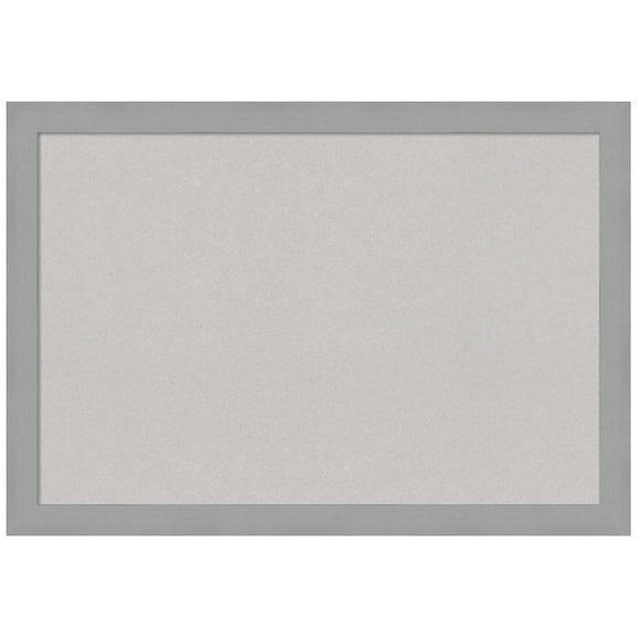 Amanti Art Grey Cork Board Framed Brushed Nickel Bulletin Board 39 in. x 27 in.