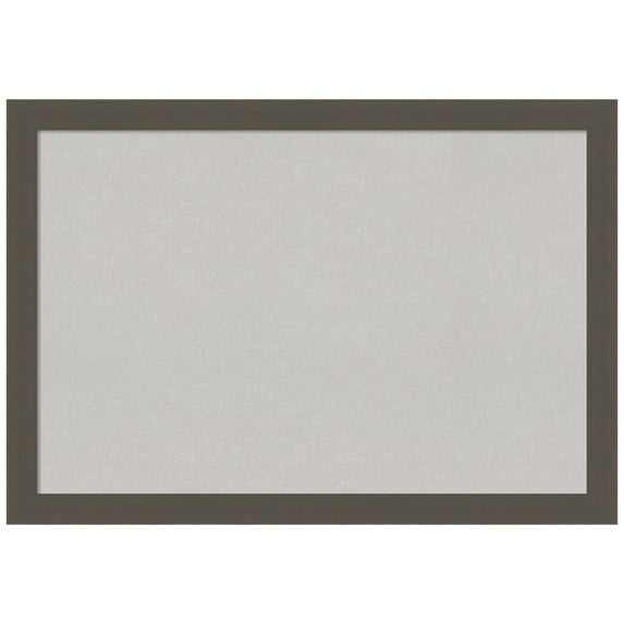 Amanti Art Grey Cork Board Framed Brushed Pewter Bulletin Board 40 in. x 28 in.